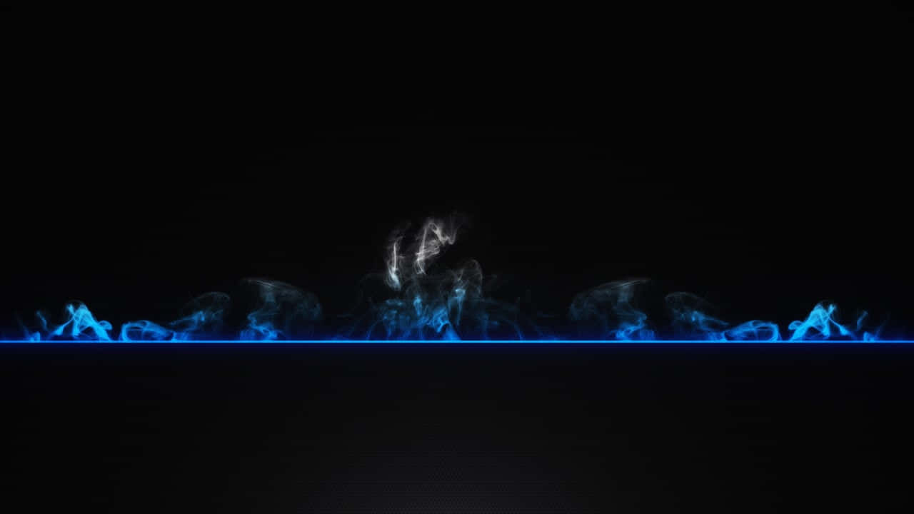 Blue_ Flame_ Art_on_ Black_ Background Wallpaper