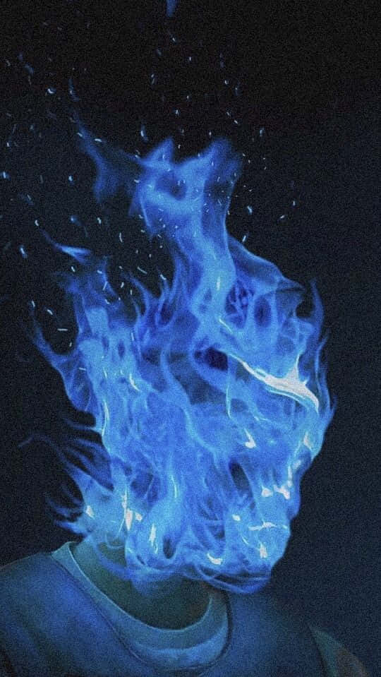 Blue Flame Head Art Wallpaper