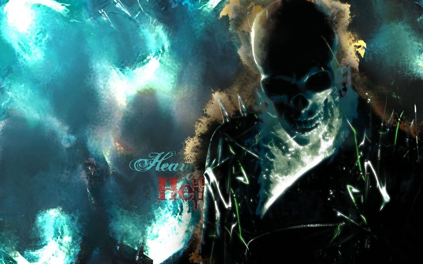 Blue Ghost Rider In A Dark Wallpaper