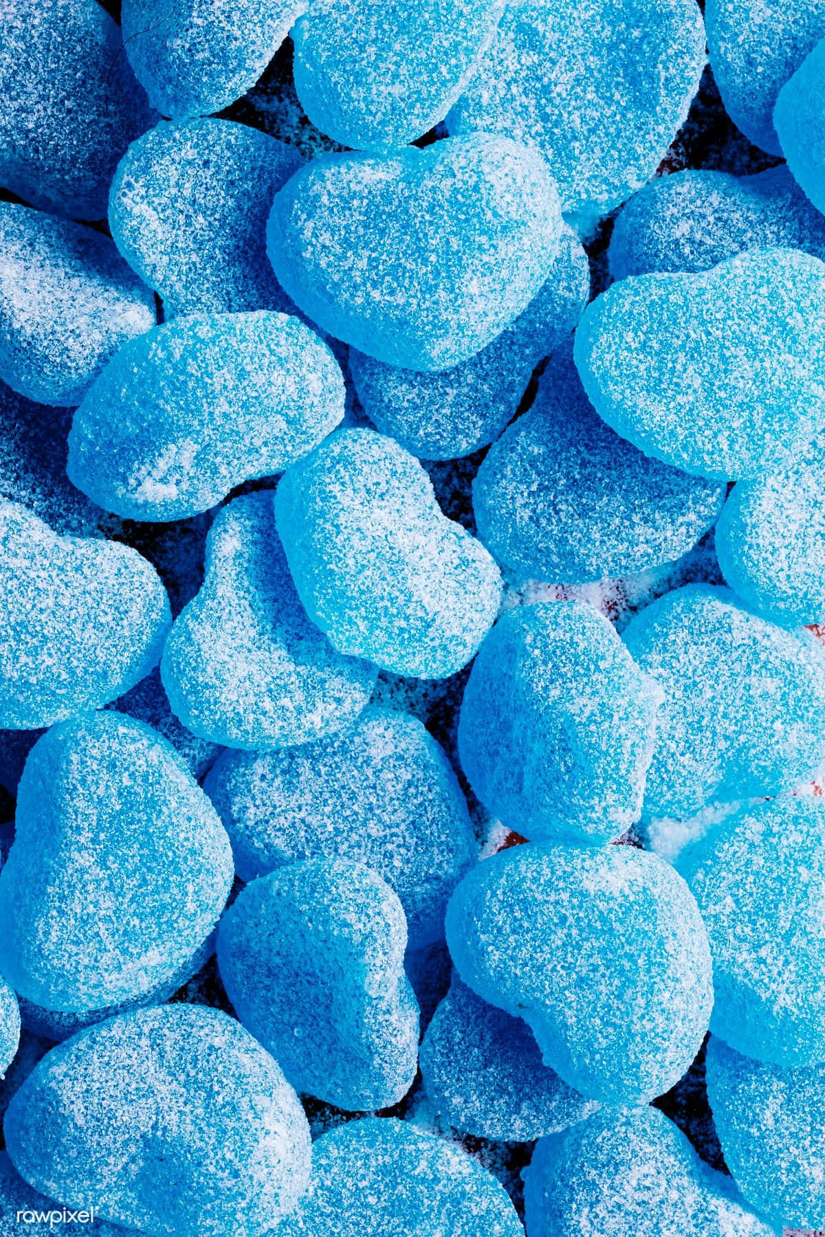 Blue Hearts Candy Aesthetic Wallpaper