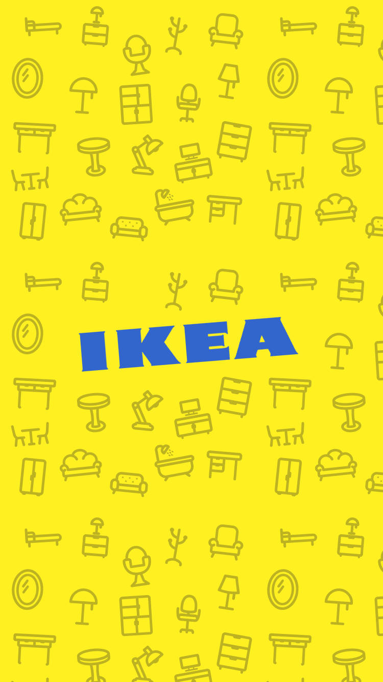 Blue Ikea Logo Cute Yellow Wallpaper