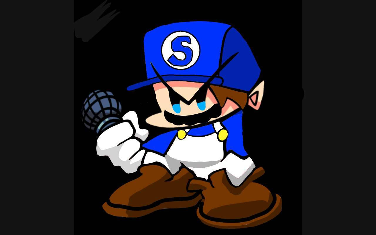 Blue Mario Friday Night Funkin Mod Wallpaper