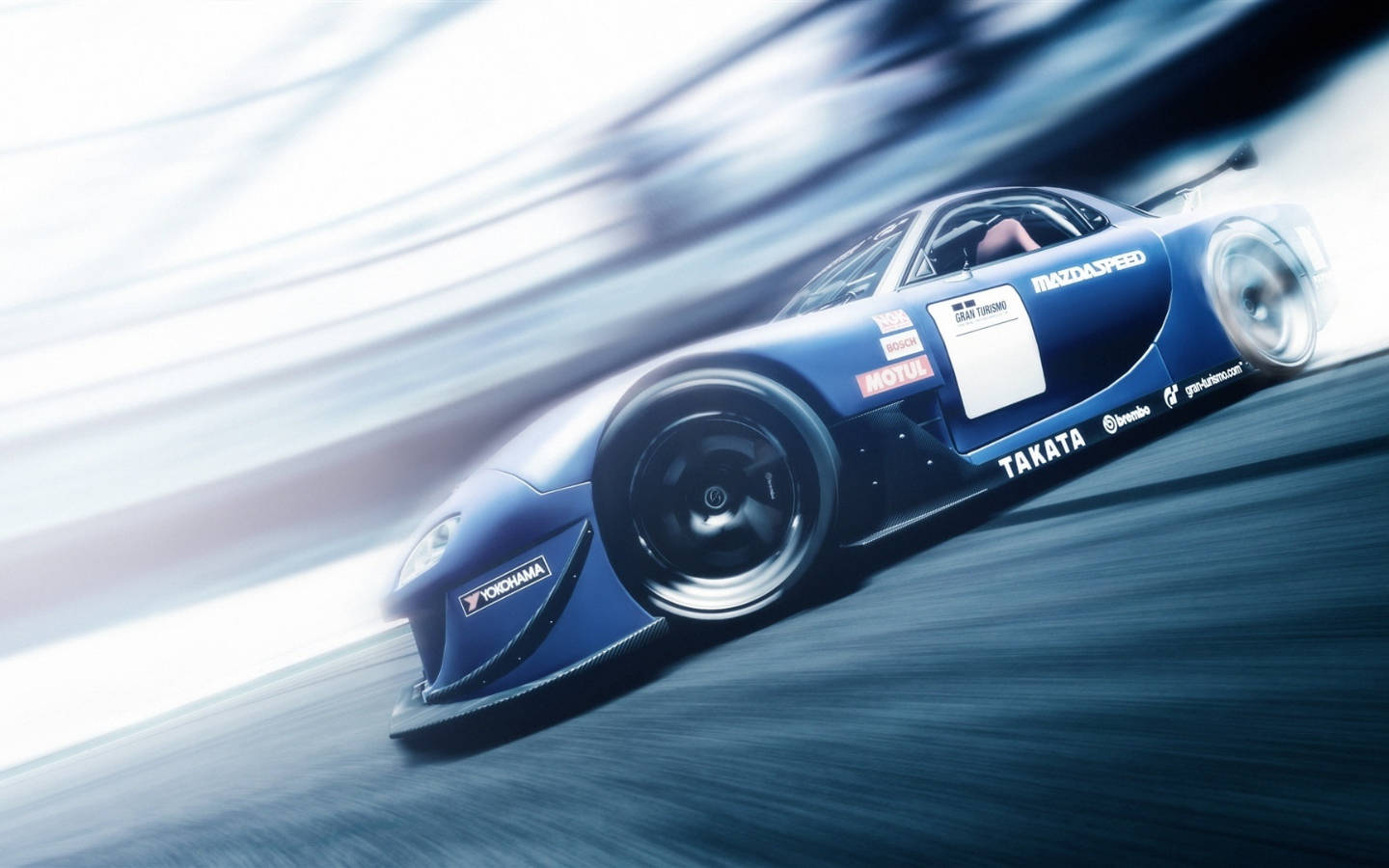 Blue Mazda Rx7 Car Drifting Wallpaper