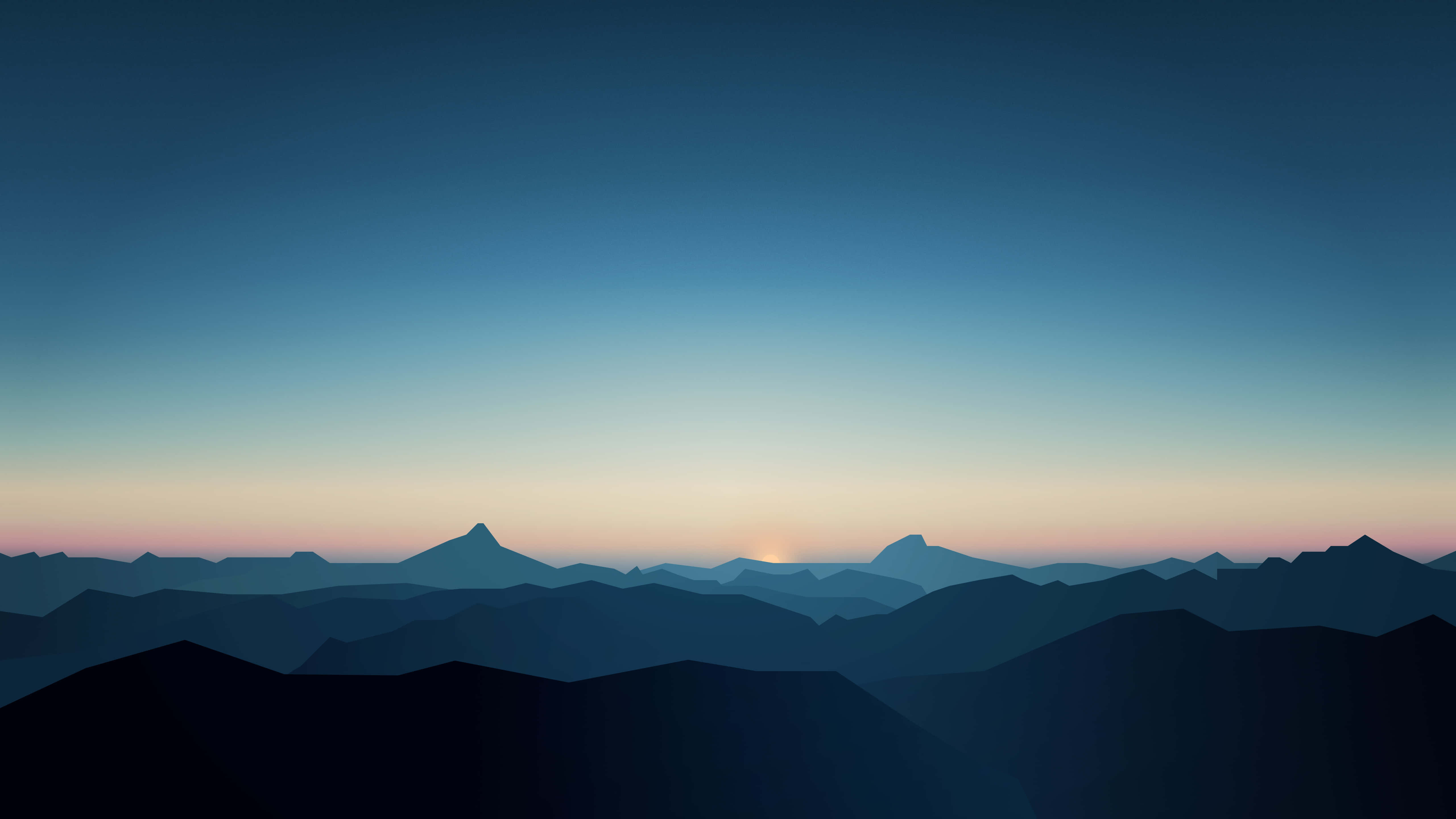 Blue Mountains Dotted With Green Vegetation, Seen From Afar. Wallpaper