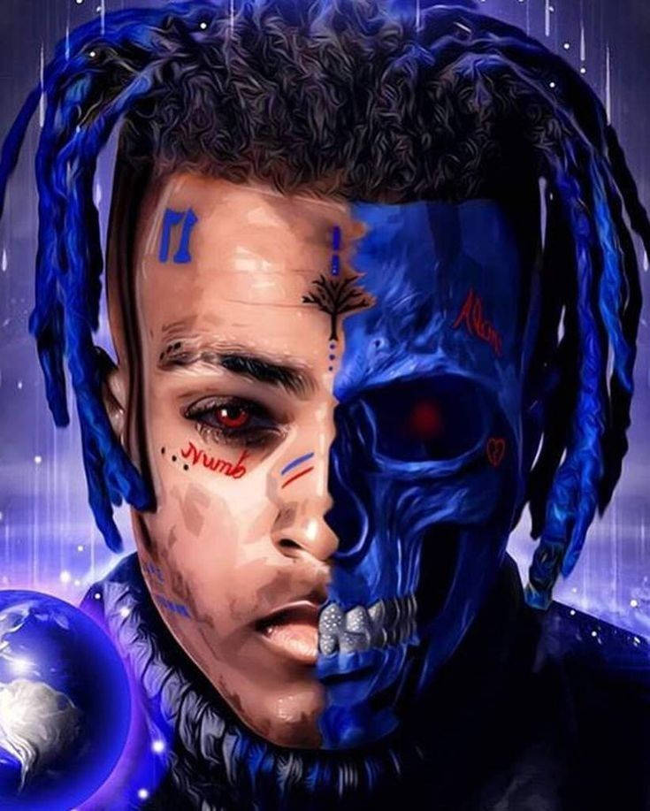 Blue Skull Cool Xxxtentacion Wallpaper