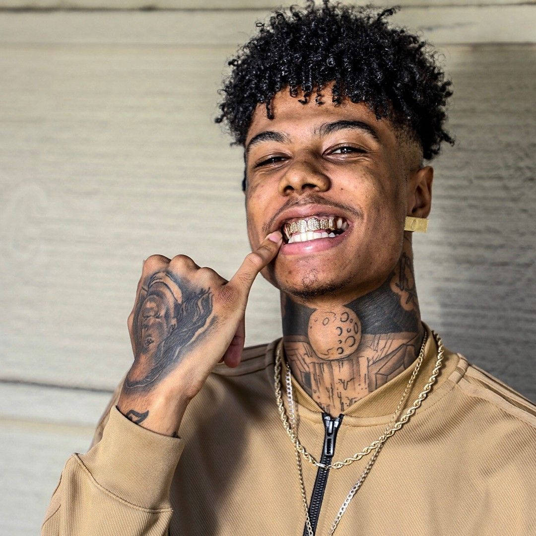 Blueface Biting Teeth Wallpaper