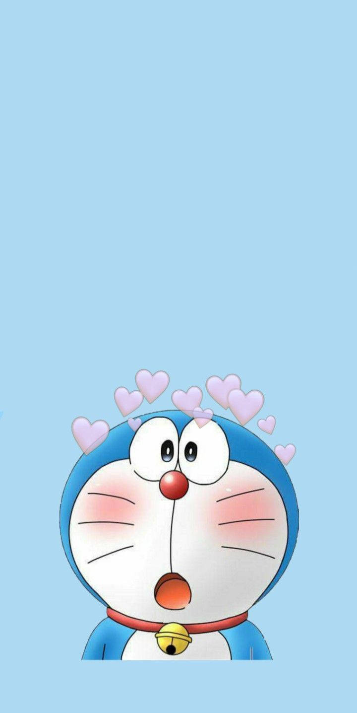 Blushing Doraemon Iphone Fanart Wallpaper