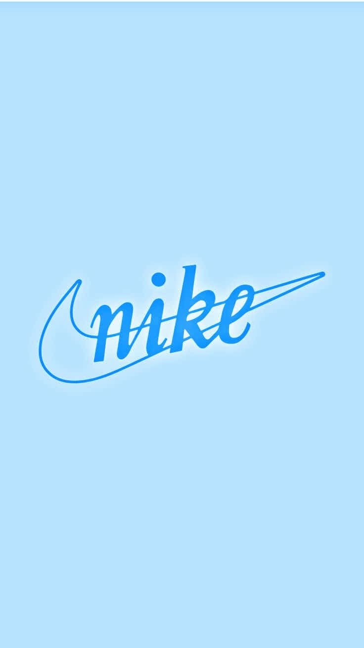 Bold Blue Nike Sneaker On A Blue Background Wallpaper