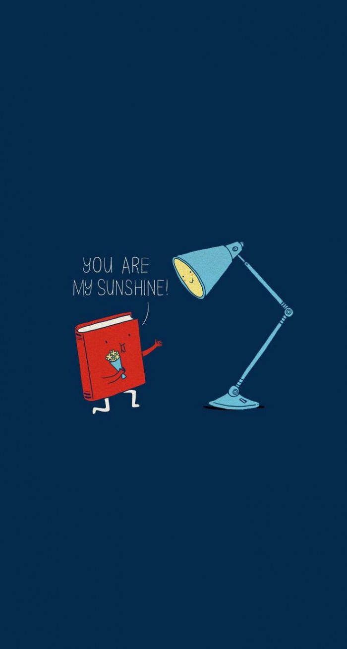 Book And Lamp Funny Phone Wallpaper