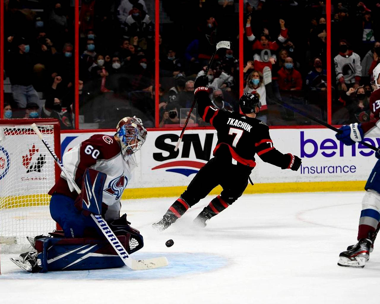 Brady Tkachuk Against Colorado Avalanche Wallpaper