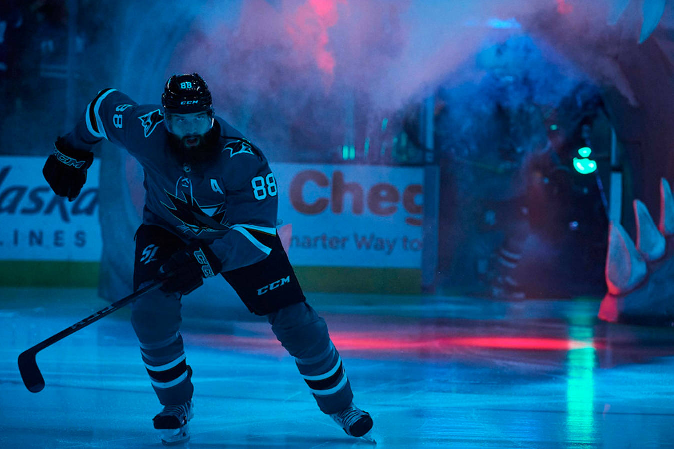 Brent Burns Ice Hockey Game Led Lights Wallpaper