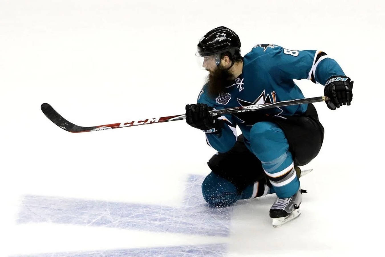 Brent Burns Waiting Puck Knees Down Wallpaper