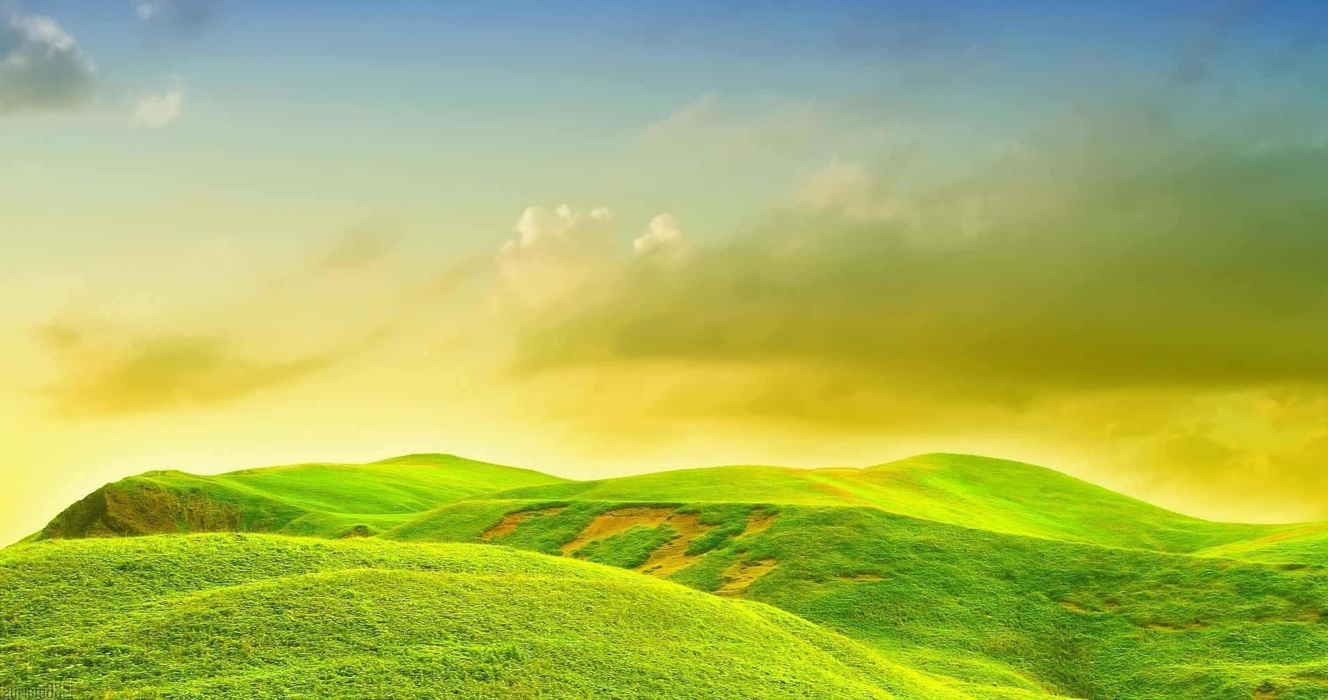 Bright Sunrise Hills Wallpaper