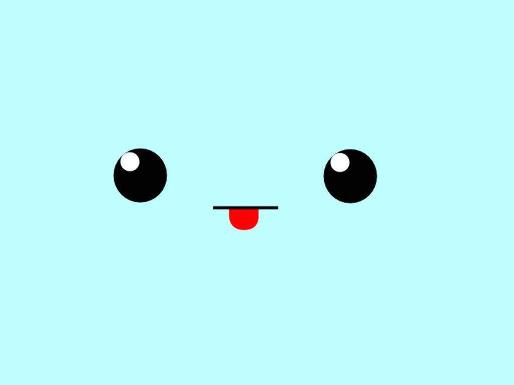 Brighten Up Your Day With A Pastel Blue Kawaii Face Wallpaper