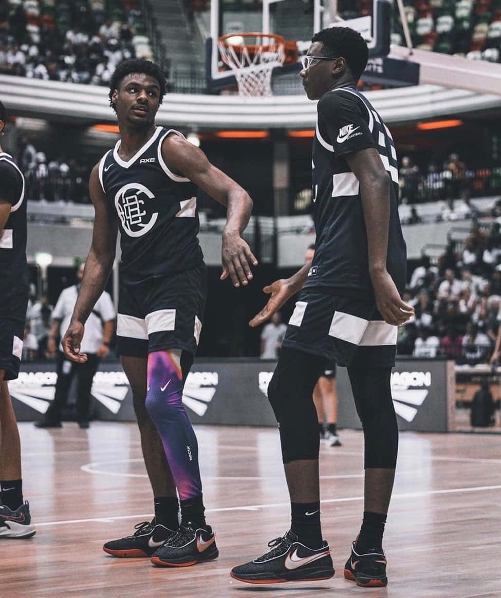 Bronny James In A Black Jersey Wallpaper