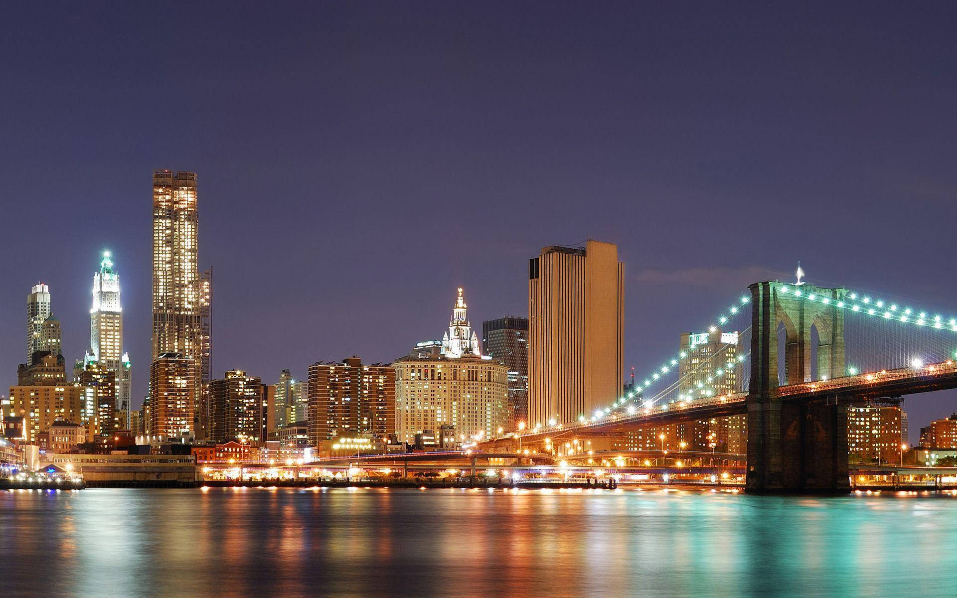 Brooklyn Bridge For American City Background Wallpaper