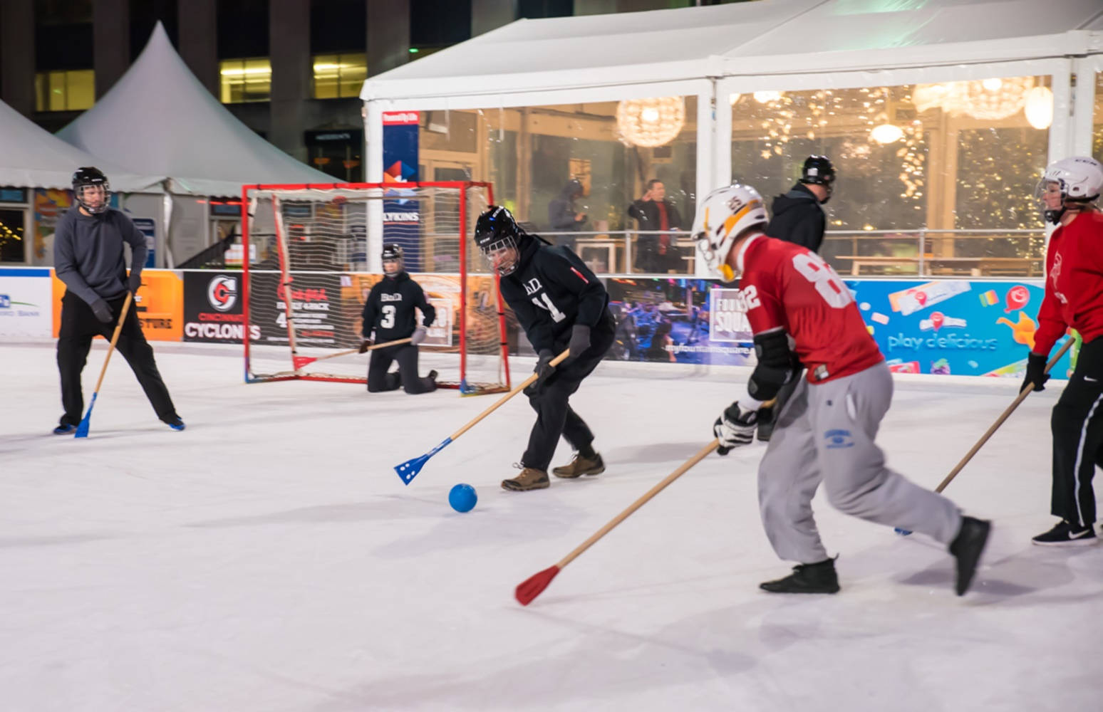 Broomball Black And Red Team Wallpaper