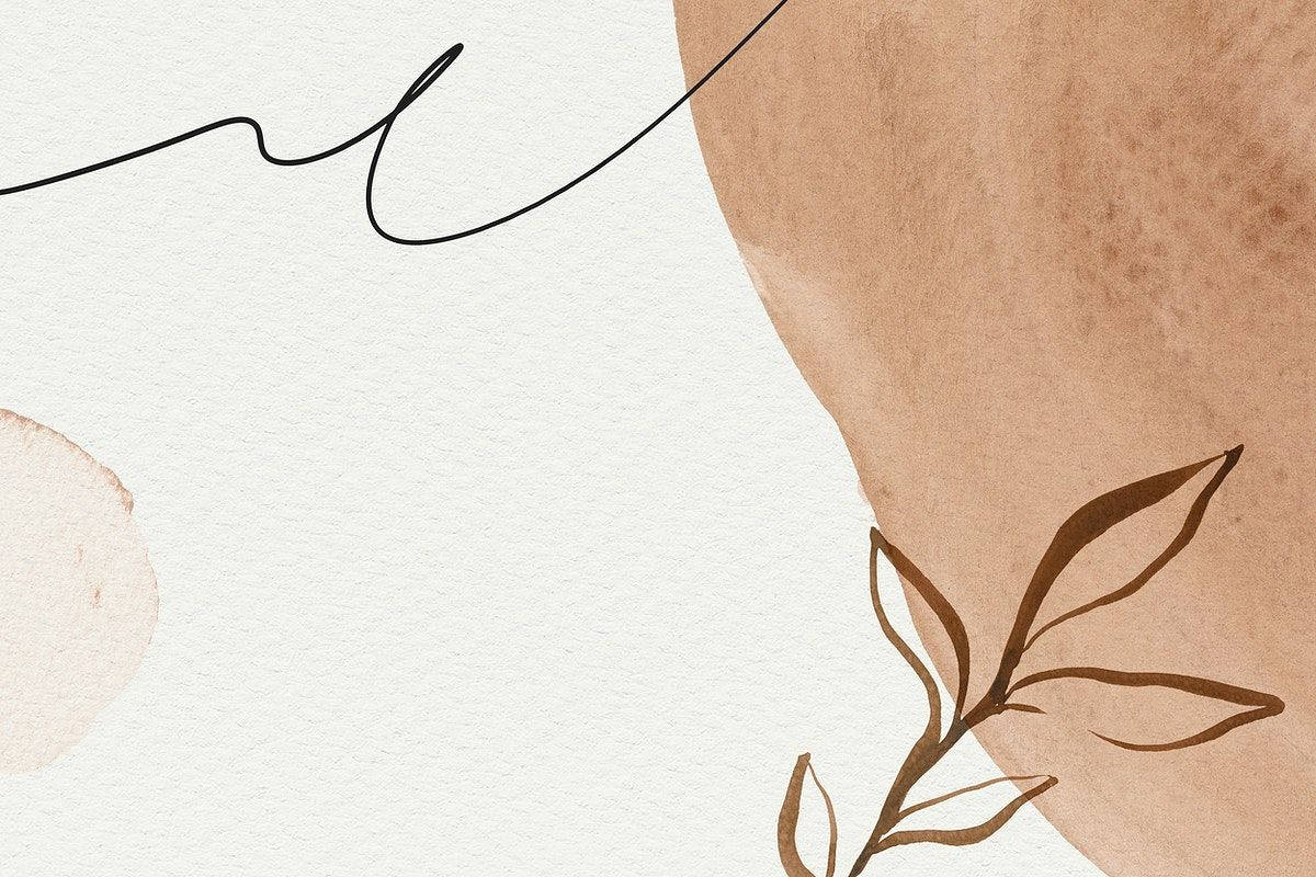 Brown Aesthetic Watercolor Paint Laptop Wallpaper