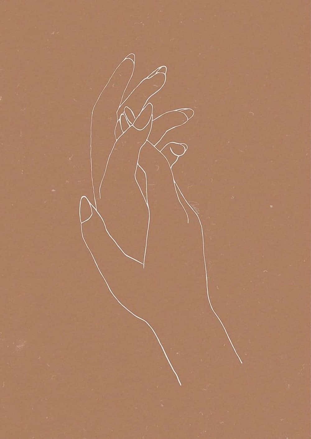 Brown Minimalist Hands Wallpaper