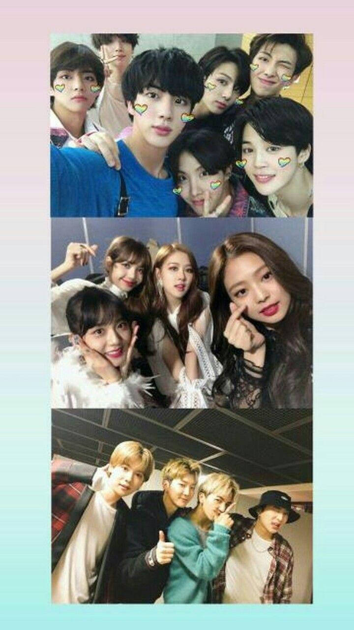 Bts And Blackpink Cute Selfies Wallpaper