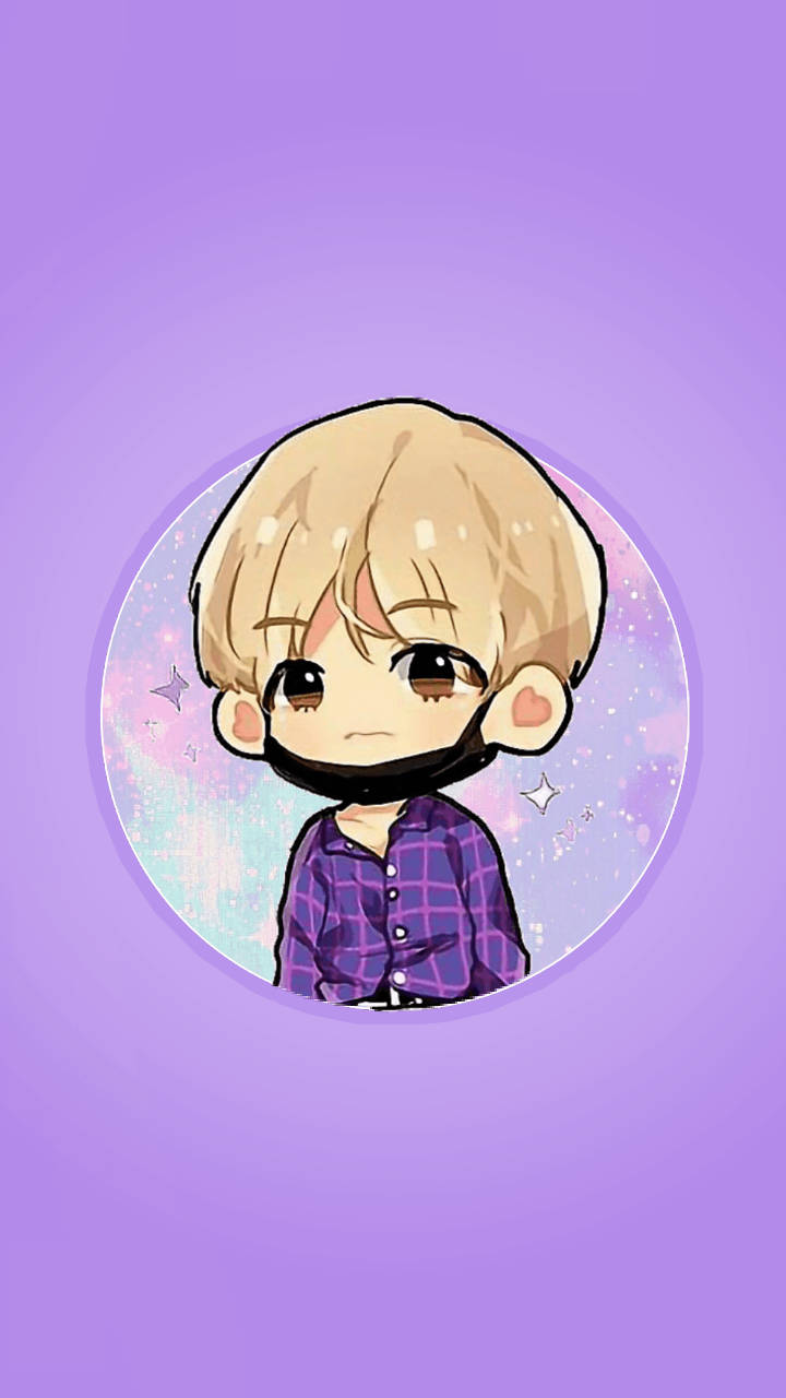 Bts Anime V Chibi Art Wallpaper