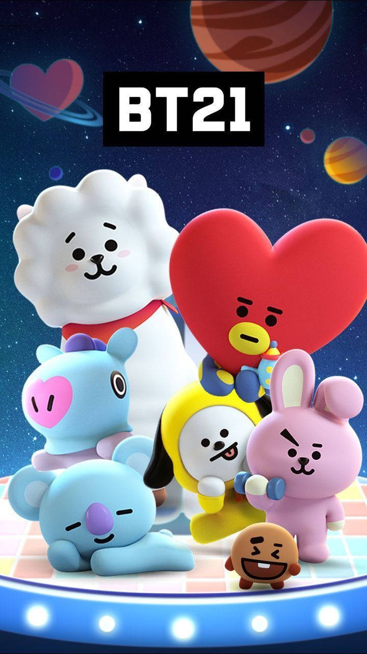 Bts Bt21 On A Platform Wallpaper