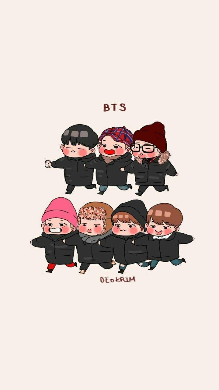 Bts Cartoon Chibi Wallpaper