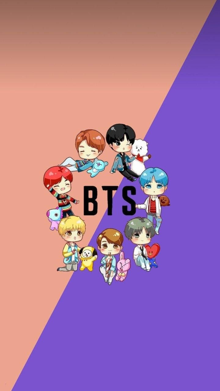 Bts Chibi Split Wallpaper