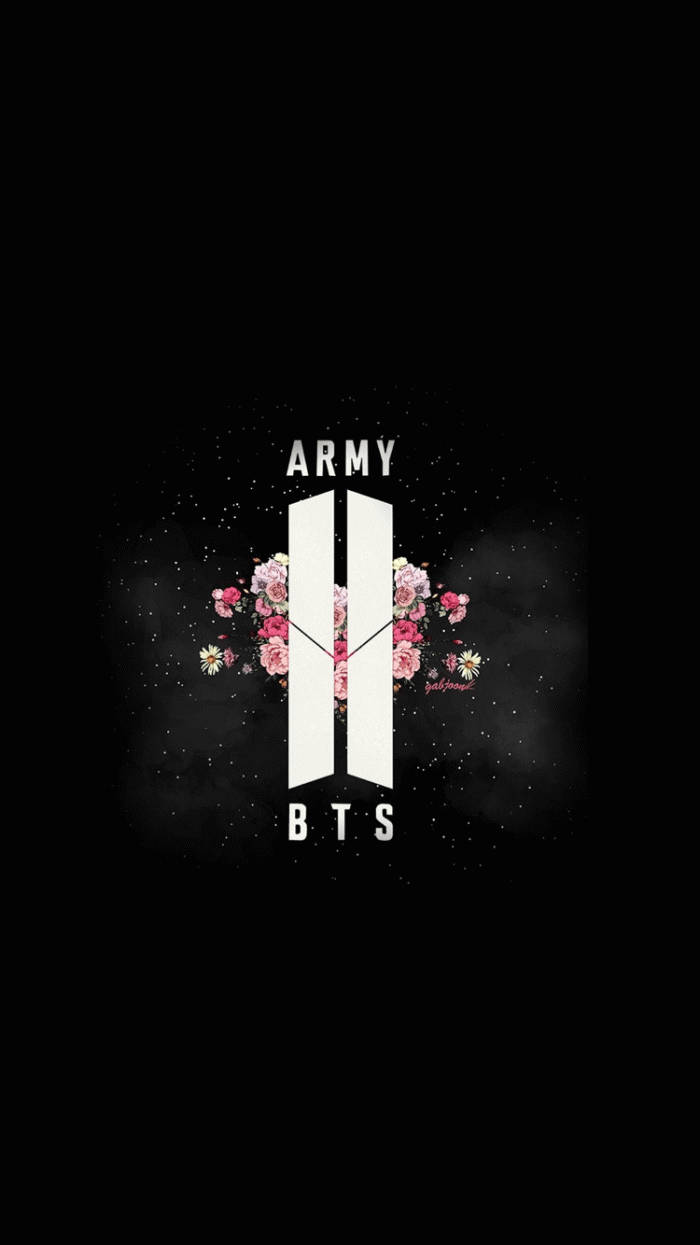 Bts Galaxy Army Logo With Stars Wallpaper