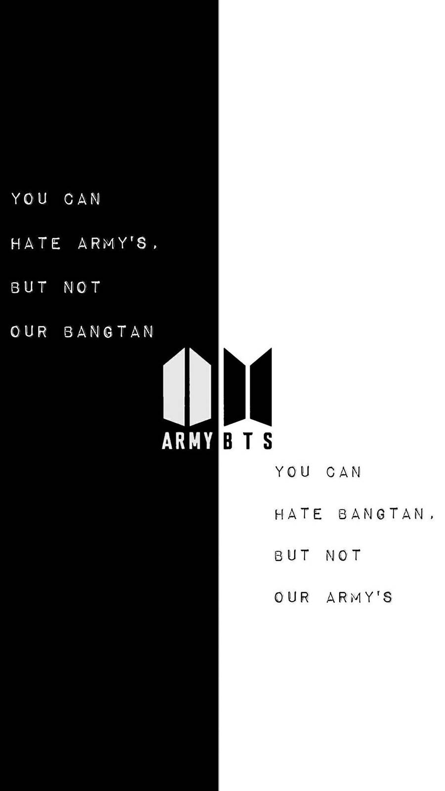 Bts Logo In Black And White Wallpaper