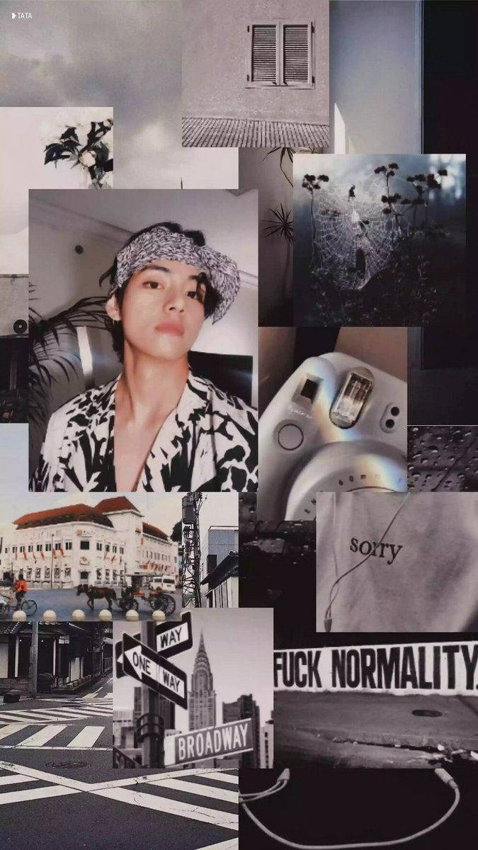 Bts Member V Gray Aesthetic Wallpaper