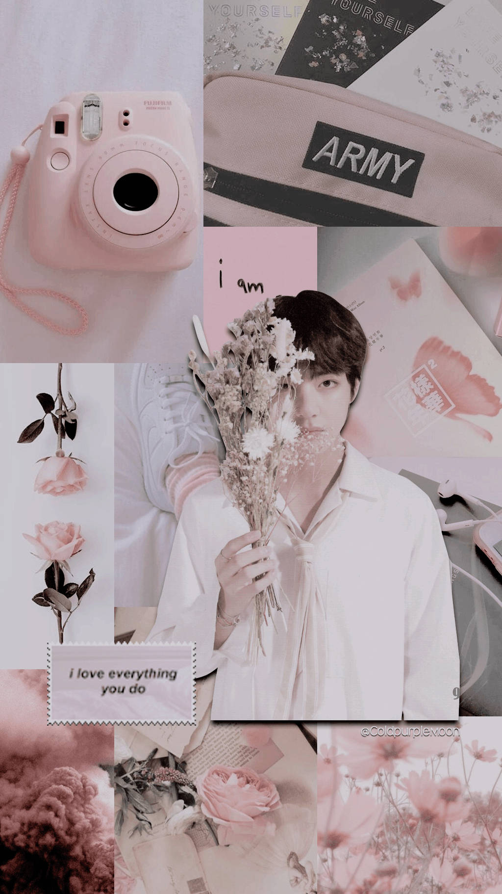 Bts Taehyung Pastel Pink Wallpaper