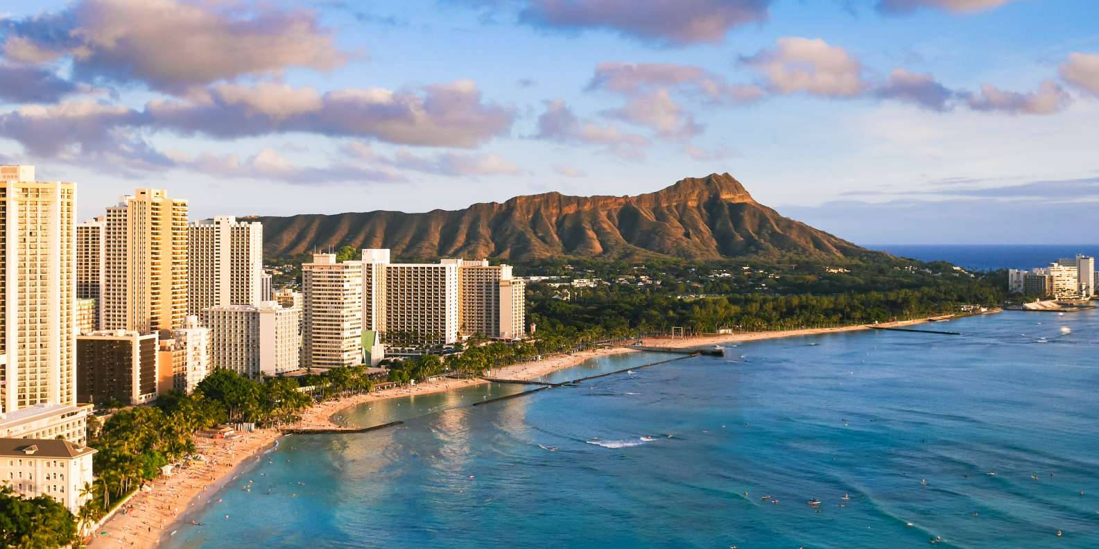 Buildings Around Beach In Oahu Wallpaper