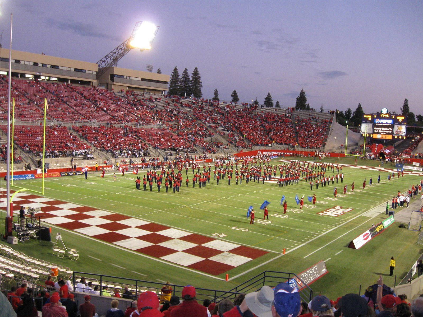 Bulldog Stadium During Football Game Wallpaper