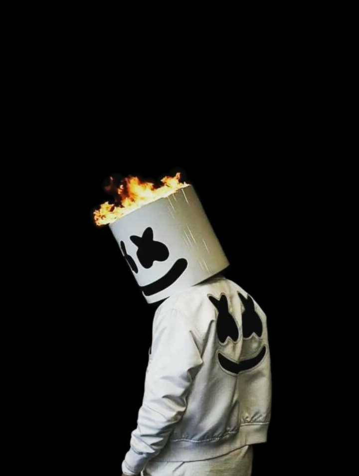 Burning Black Marshmello Wallpaper