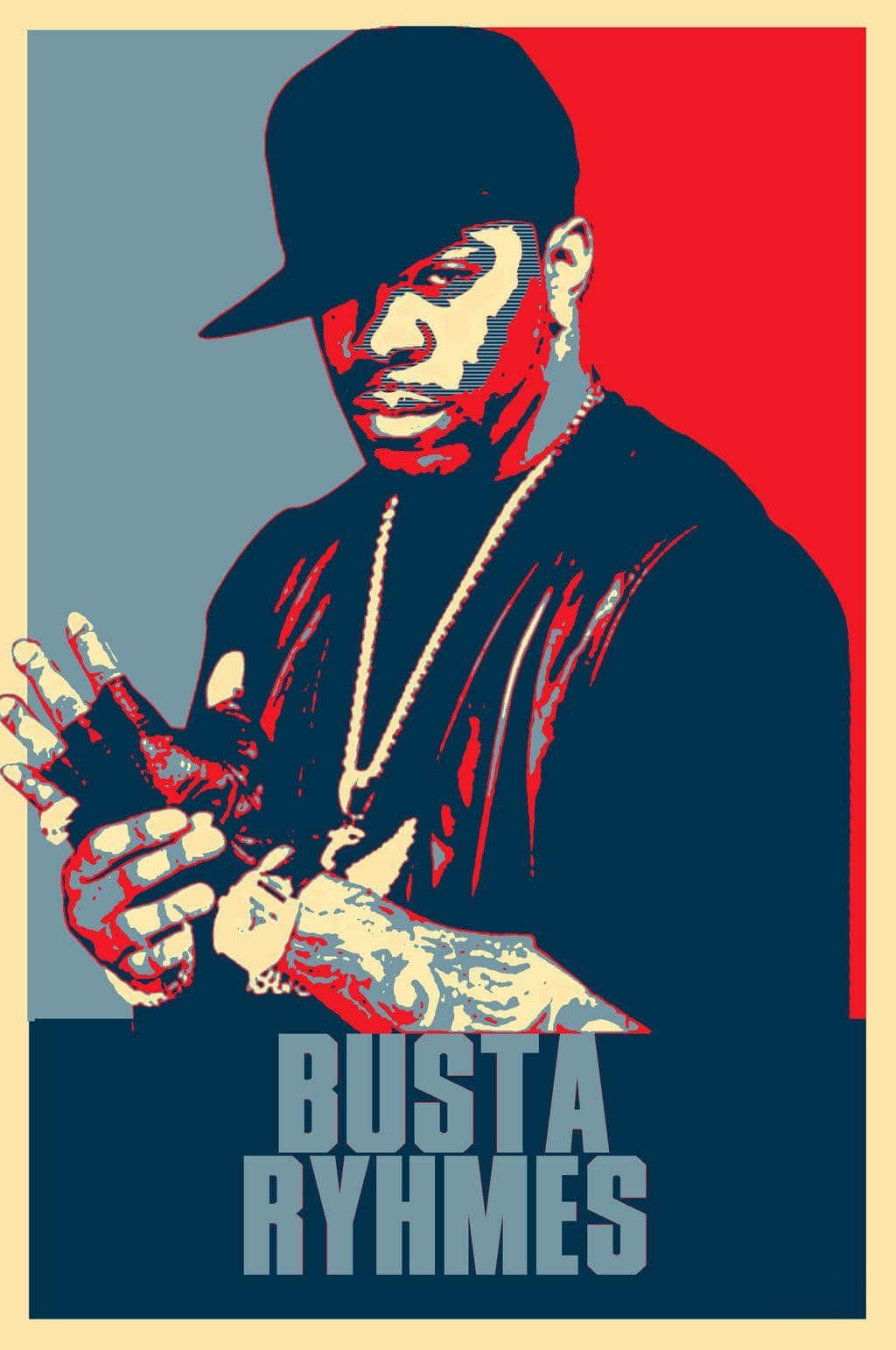 Busta Rhymes Red Blue Artwork Wallpaper