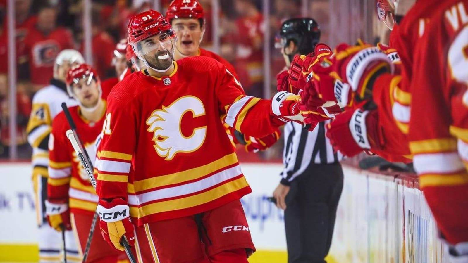 Calgary Flames' Star Nazem Kadri In Action Wallpaper