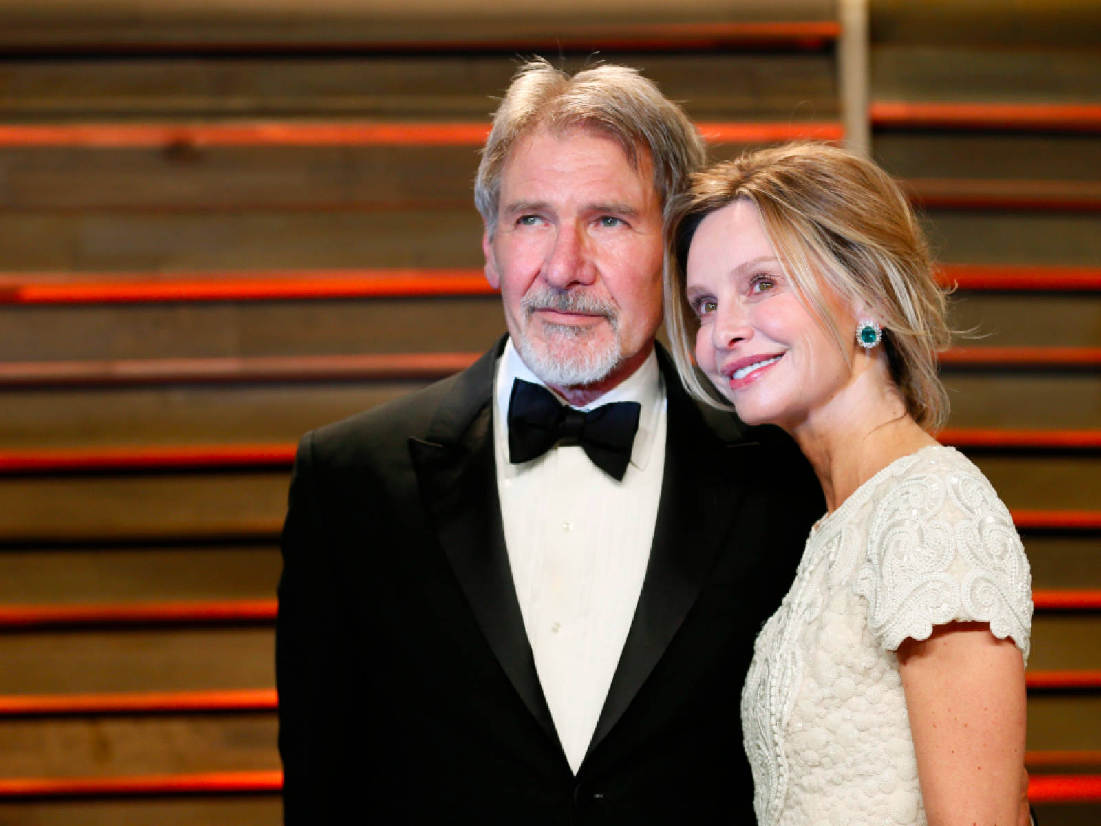 Calista Flockhart Harrison Ford 2014 Vanity Fair Oscar Party Wallpaper