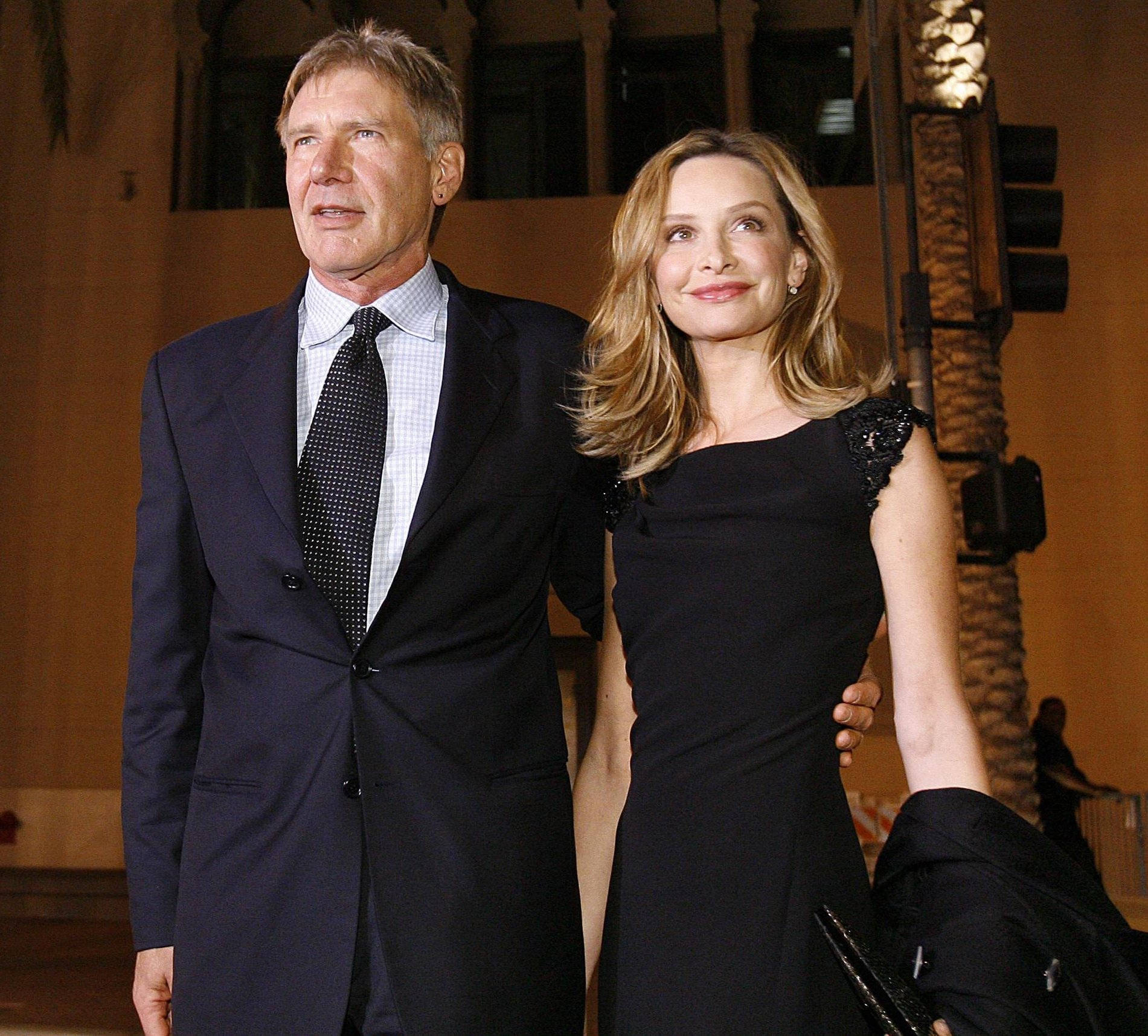 Calista Flockhart Harrison Ford Dinner Gala Wallpaper