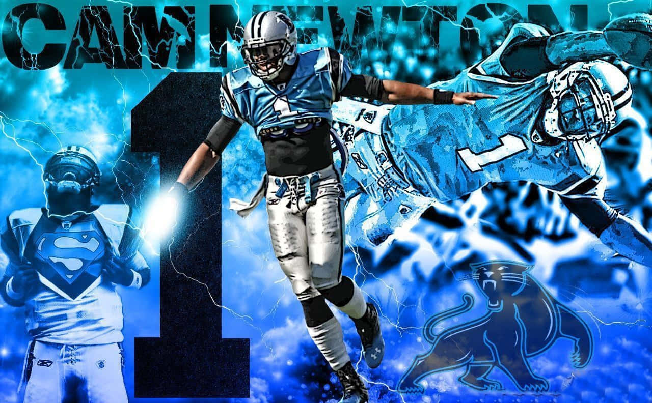 Cam Newton Showing His Strength And Athleticism On The Field Wallpaper