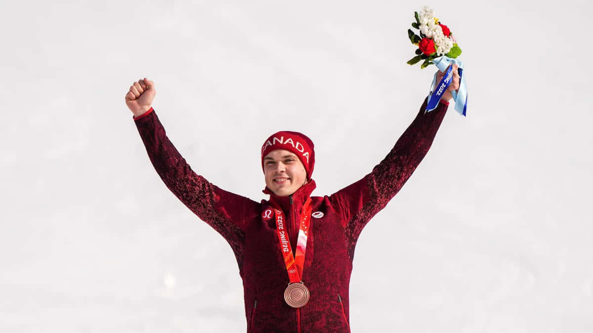 Canadian Athlete Celebrating Victory Wallpaper