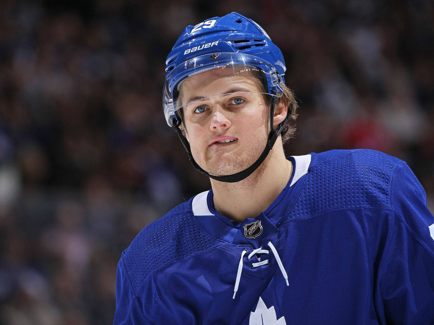 Canadian Nhl Player William Nylander Maple Leafs Versus Canadiens Wallpaper