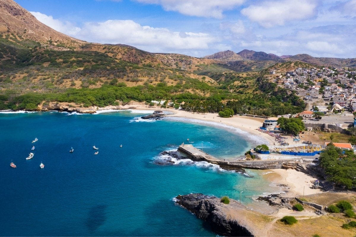 Cape Verde Beach Bird's Eye View Wallpaper