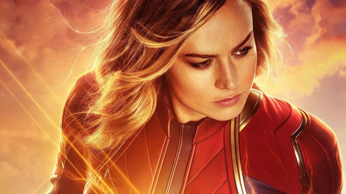 Captain Marvel Powerful Gaze Wallpaper