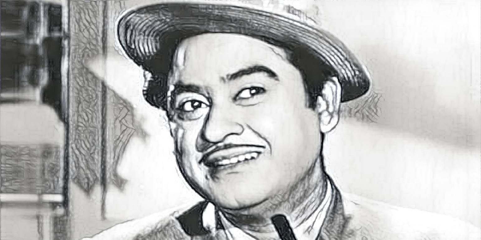 Caption: Captivating Sketch Of Kishore Kumar Wallpaper