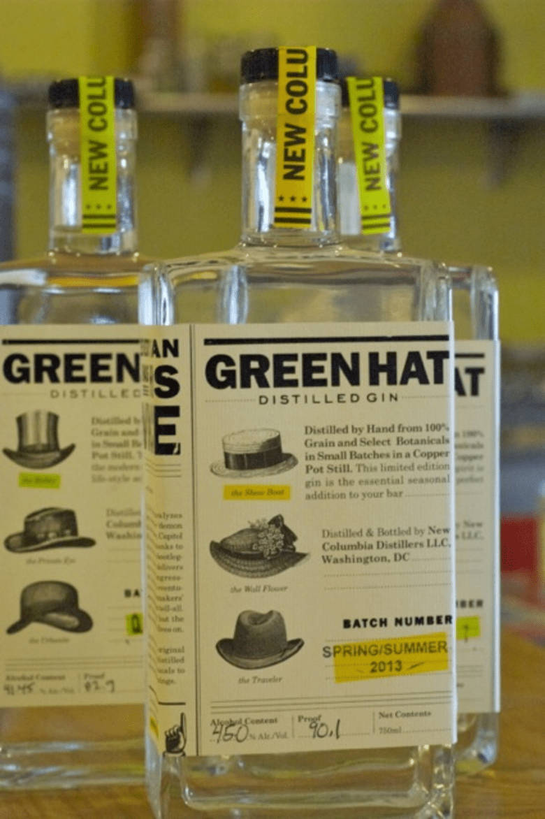 Caption: Distilled Gin In A Green Hat Bottle Wallpaper