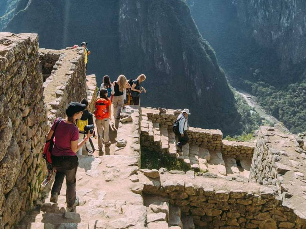 Caption: Embracing Serenity At Machu Picchu Hiking Trail Wallpaper