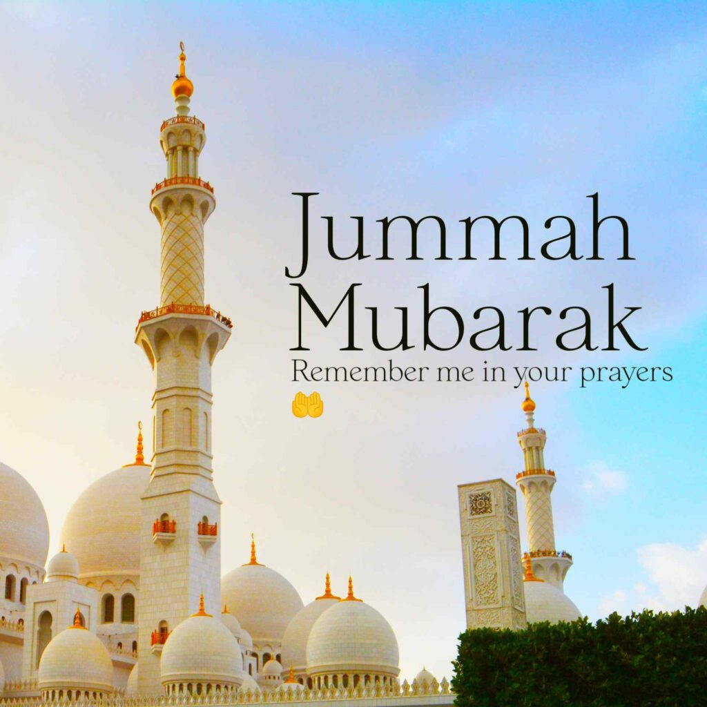 Caption: Empowering Gratitude With Jumma Mubarak Prayer Wallpaper