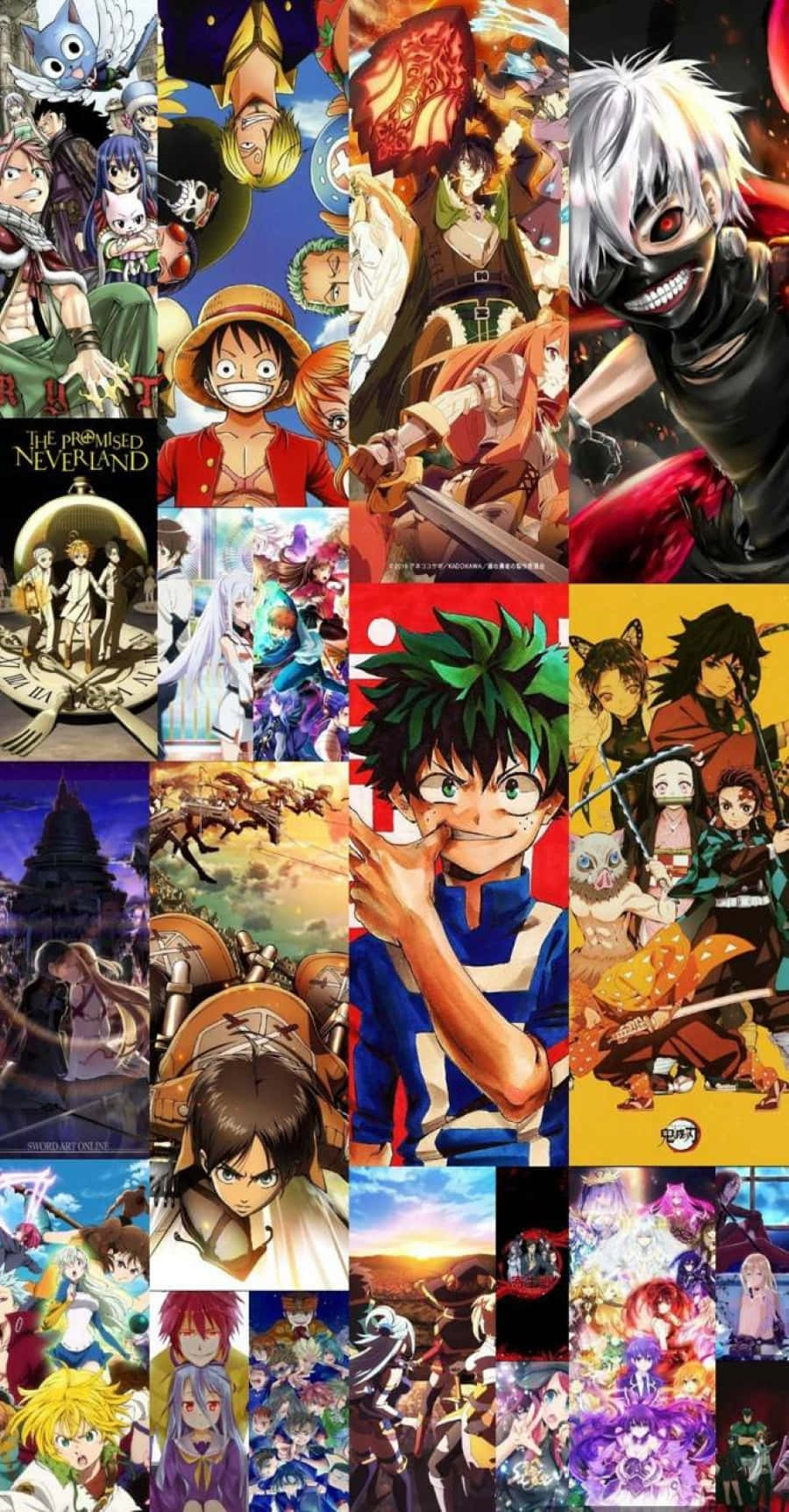 Caption: Exciting Anime Collage Wallpaper