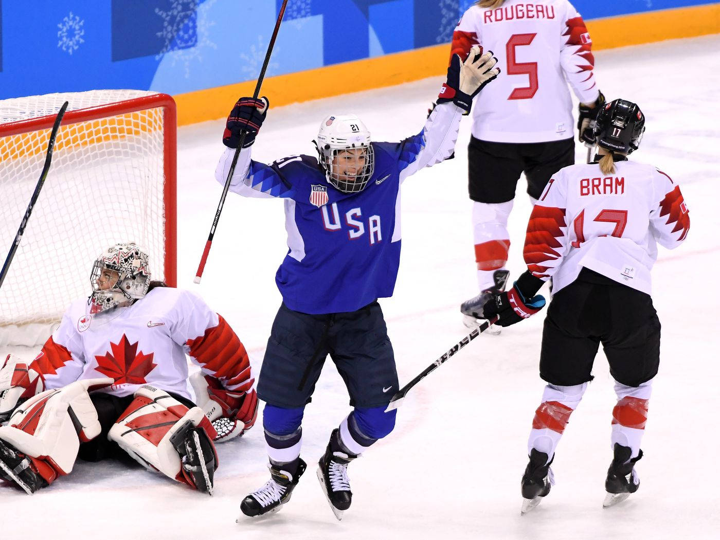 Caption: Hilary Knight In Action During An Olympic Game Wallpaper